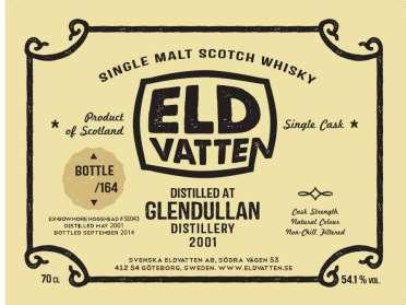 Glendullan 2001 Single malt destillert mai 01. Lagret på en ex-bowmore hogshead, SE #043, til den ble tappet i sept. 14.