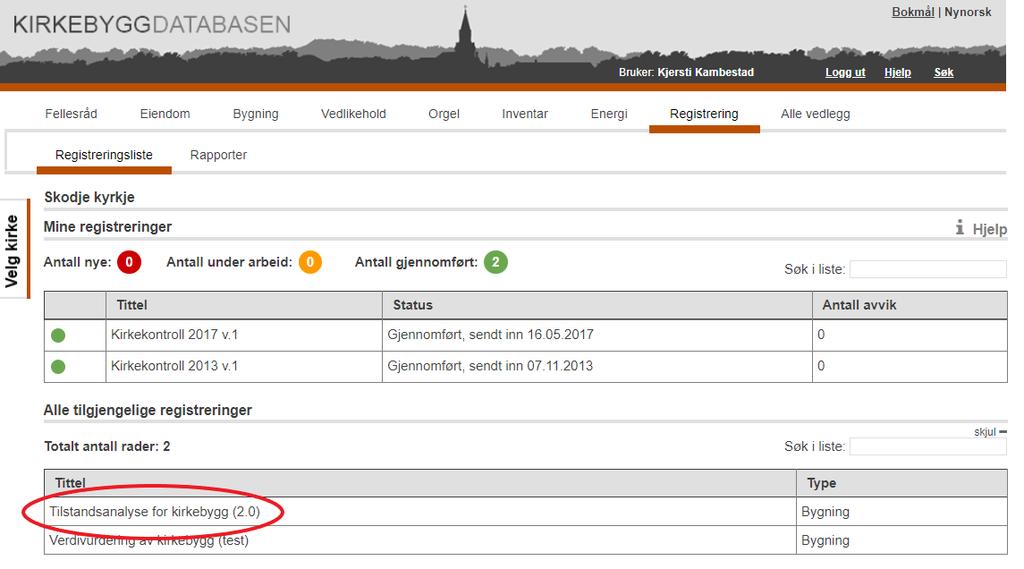 KAs Kirkebyggdatabase Oslo, Desember 2018 Veileder for registrering i Kirkebyggdatabasen Tilstandsanalyse kirkebygg (v2) Tilstandsregistreringen besvares i Kirkebyggdatabasen via nettbrett, mobil