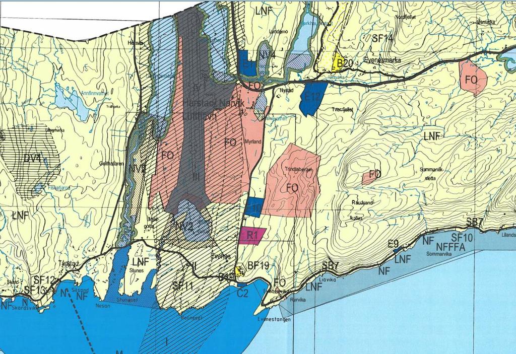vannstrategien er omkringliggende vassdrag til Harstad/Narvik lufthavn, Evenes og Evenes flystasjon ikke omtalt.