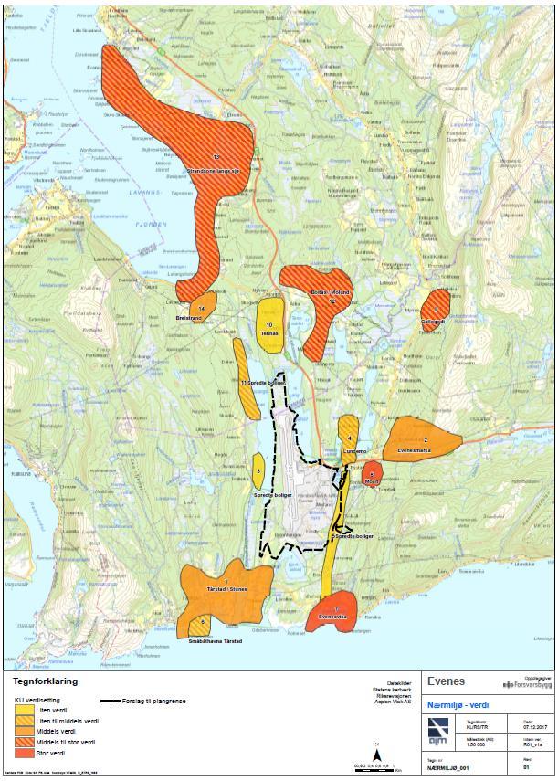 Nærmiljø Det er spredt bosetting i området. Bebyggelsen med hovedvekt på gårdsbruk ligger langs Ofotfjorden, i Evenesmarka, på Boltås og langs veiene (E10, fv 722 og 724).