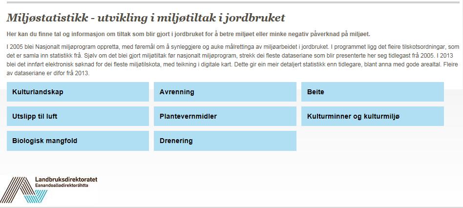 MILJØSTATISTIKK PÅ NETT https://www.