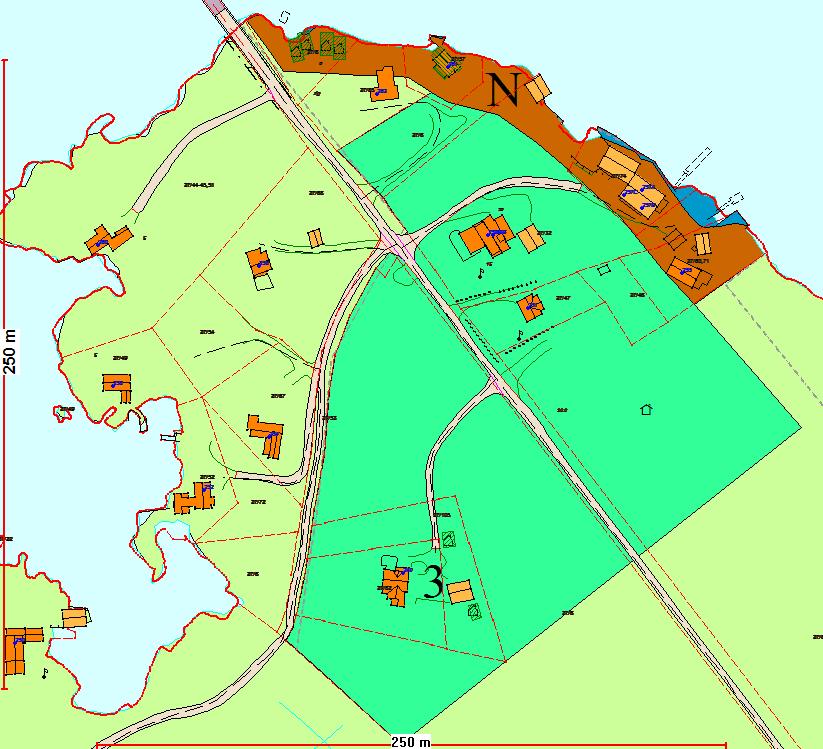 Planstatus Eigedomen ligg i uregulert område innafor det som i kommuneplan for Radøy er definert som område for landbruk, natur og friluftsområde (LNF).