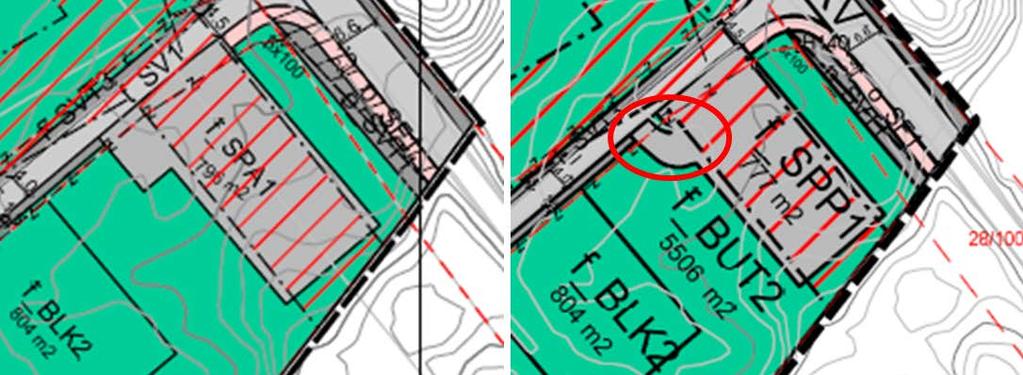 F_SPP4 er litt redusert og ikkje lenger er kopla på veg frå nord (f_sv2) F_SPP1 er litt redusert, dette har med ein meir