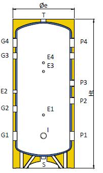 0333 W/m C og μ = 2190 Maks arbeidstrykk 5 bar Temperaturgrense 10 C til + 90 C TILBEHØR Mantel i aluminium Flens eller victaulic anslutninger i valgfri dimensjon Drenering sett, termometer,