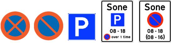 Skilting av parkeringstilbud og parkeringsforbud med tilhørende vilkår langs offentlig veg kan formidles med langsgående skilting eller med soneskilt.