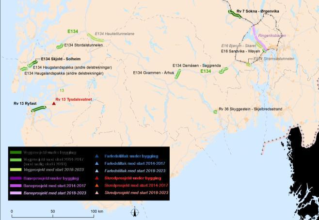 E18 Riksgrensen (Ørje) - Kristiansand Utbygging av møtefri veg fra Ørje til Vinterbro (E6) Ny adkomst til Sydhavna og ferdigstillelse av