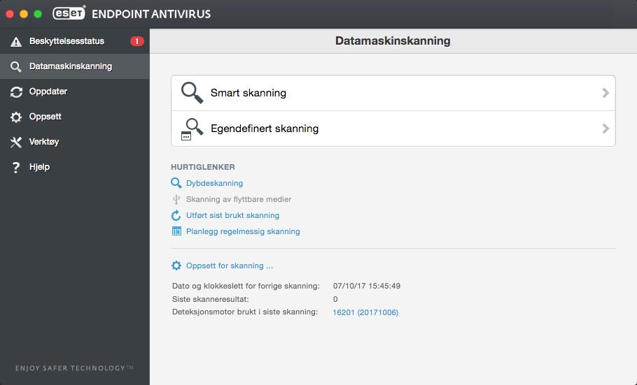 7.1.4 Datamaskinskanning ved behov Hvis du mistenker at datamaskinen er infisert (den oppfører seg unormalt), kjører du Smart skanning for å undersøke om datamaskinen er infiltrert.