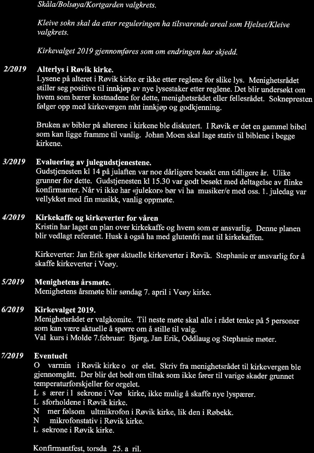 19/19 Justering av soknegrenser i Røvik-Veøy, Kleive og Bolsøy sokn - 19/00879-2