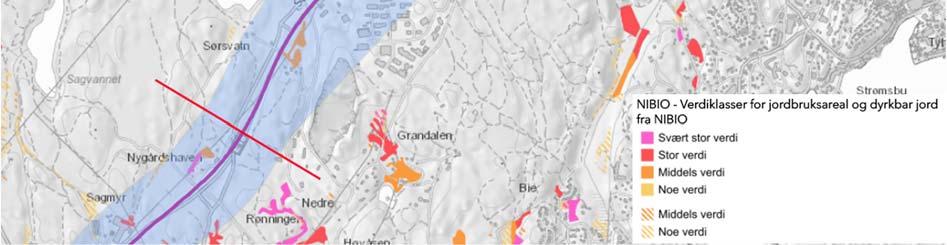 For delstrekning Dørdal Tvedestrand er det i hovedsak ikke jordsmonnskartlagt, og kartutsnitt er ikke vist i vedlegget.
