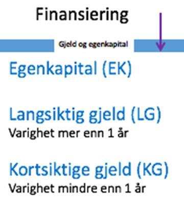 Eiendelene deles inn i: Anleggsmidler Anleggsmidler er eiendeler som har lang varighet, som vi i alle fall har eller bruker i mer enn ett år.