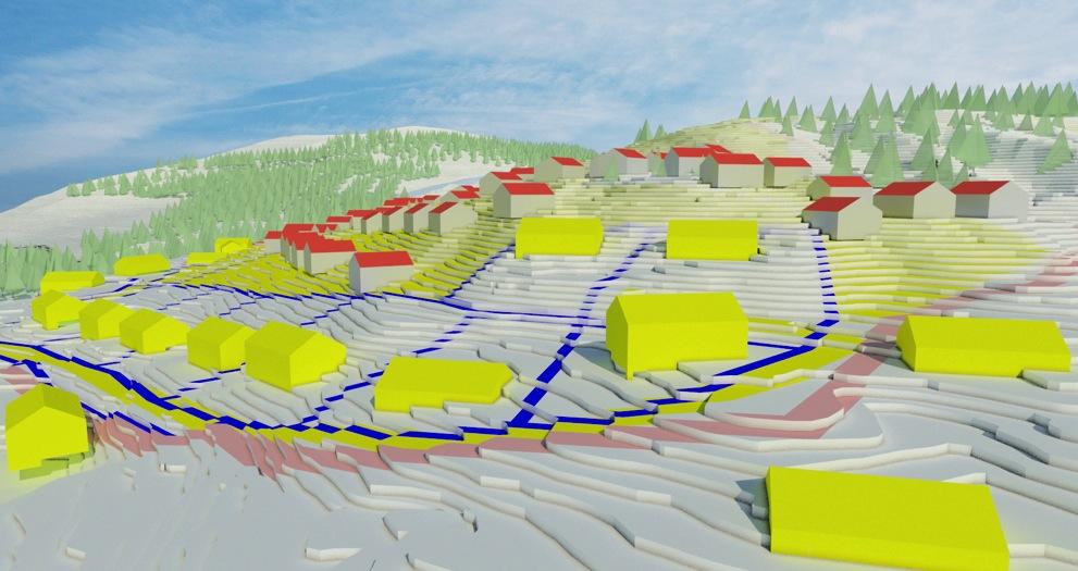 3D PERSPEKTIV SOM VISER PLANOMRÅDET SETT FRA SYD