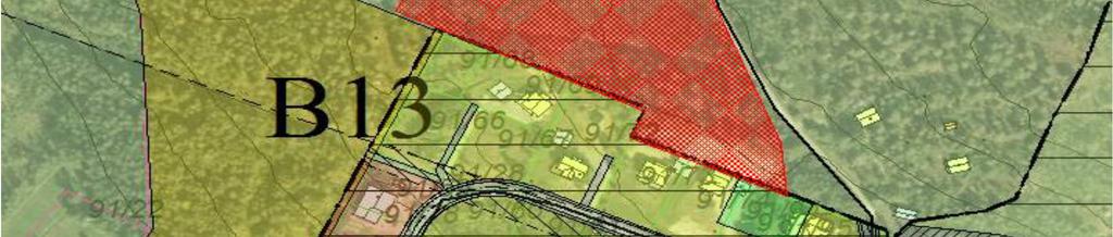 egen atkomstveg direkte fra den nye avkjørselen fra fylkesvegen. Dette reduserer tomtepotensialet i B13 ytterligere.