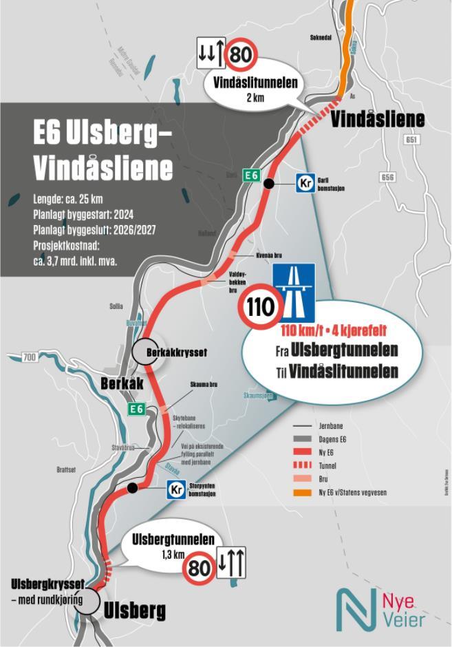 Tenkt fremdrift Ulsberg-Vindåsliene Reguleringsplanutkast oversendes kommunene for videre behandling mars 2019 Vedtak kommunene juni/juli 2019 Prosess med forhandling av grunn i startfasen.