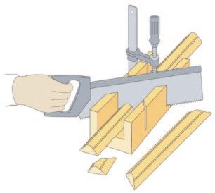 Til monterings- arbeid trenger man dessuten hammer, knipetang, dor og huggjern. Gjæringssag Gjæringssag med fast sag og anlegg i metall gir høyere presisjon ved kapping.