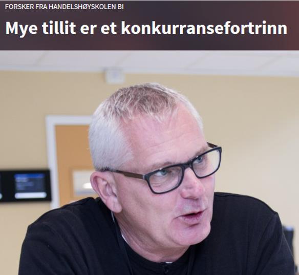 Hvorfor gir tillitsbasert ledelse og kultur bedre resultater? Hvorfor virker tillitskultur? TILLIT er mer effektivt enn intensiv styring og kontroll.