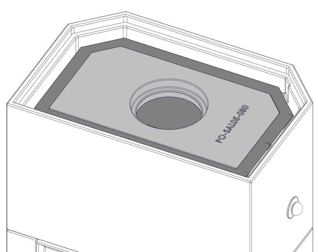 Apply acryl along the grove between Power stone lid plate and core