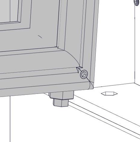 Keeping the door up tilt outside lower part of the door so the hinge will be outside the frame. 3.