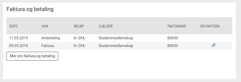 Visning av fakturaer og innbetalinger Mange har etterspurt mulighet for å kunne se mer økonomisk informasjon om medlemmer og givere.