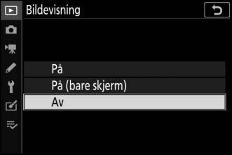 5 Vis alternativene. Trykk på 2 for å vise alternativene for det valgte menyelementet. 6 Marker et alternativ.