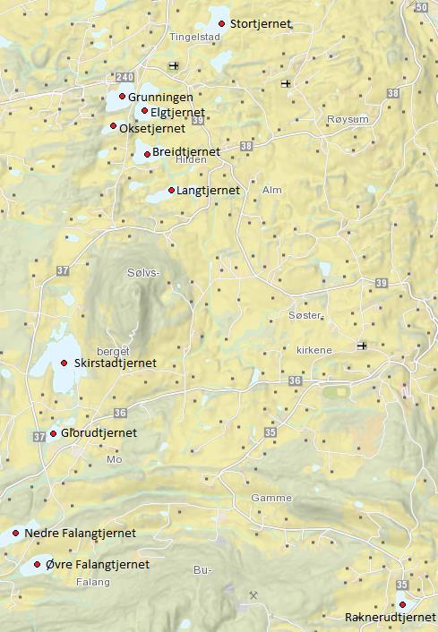 Figur 1. Oversiktskart over Hadeland. Figur 2A.