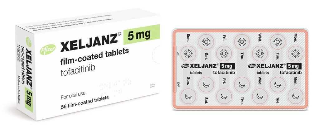 Hva er XELJANZ? 1 XELJANZ inneholder virkestoffet tofacitinib. Xeljanz kan redusere aktiveringen av pasientens immunsystem, som er involvert ved leddgikt og psoriasisartritt.