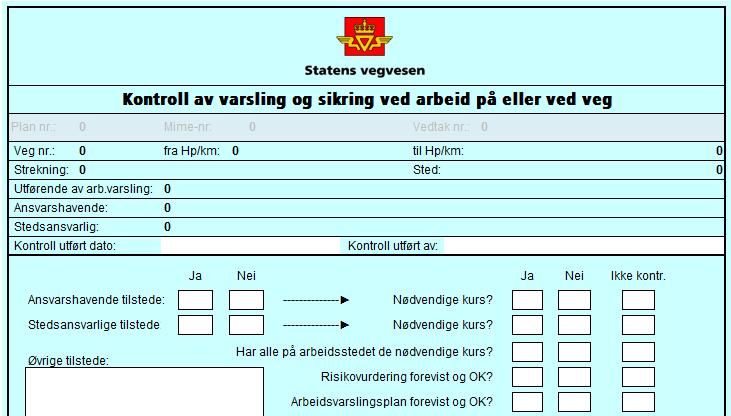 Eigne kontrollar utført av Byggherre