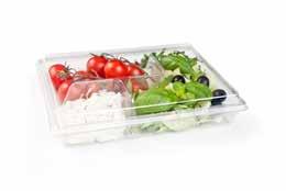 Salatboks Nibble i plast EPD nr. 5248612 Art. nr. 354475 Kartong 300 stk. Pen salatskål med hengslet lokk.