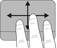 Når du skal rotere andre veien, beveger du pekefingeren fra klokken tre til klokken tolv. MERK: Rotering er deaktivert fra fabrikk.