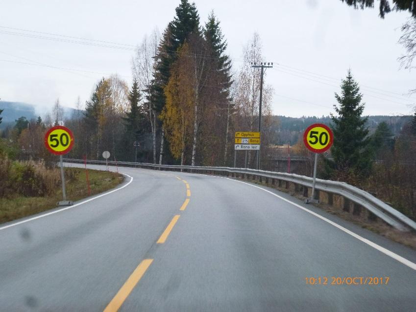 Typiske feil og mangler: For lange strekninger med midlertidig nedsatt fartsgrense, spesielt 50 km/t soner, samt manglende oppheving av midlertidig nedsatt fartsgrense.