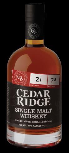 Cedar Ridge Single Malt Whiskey KOMPLEKS OG FULL AV OVERRASKELSER! I Winthrop finner du det første lisensierte Iowa-baserte destilleriet siden forbudstiden.
