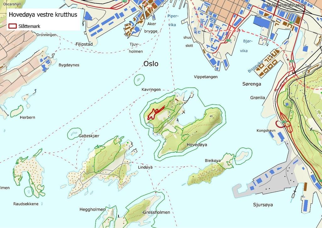 naturbeitemarker. Hele Vestre Hovedøya naturreservat bærer tydelig preg av kulturpåvirkning med åpne arealer og arealer i ulike suksesjonsstadier av gjengroing.