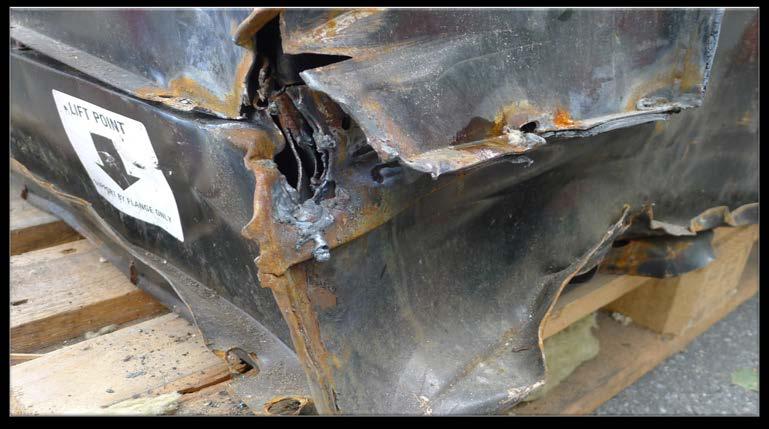 Kritisk skadd batteri Mekanisk skade/bulk medførte ikke brann, men en