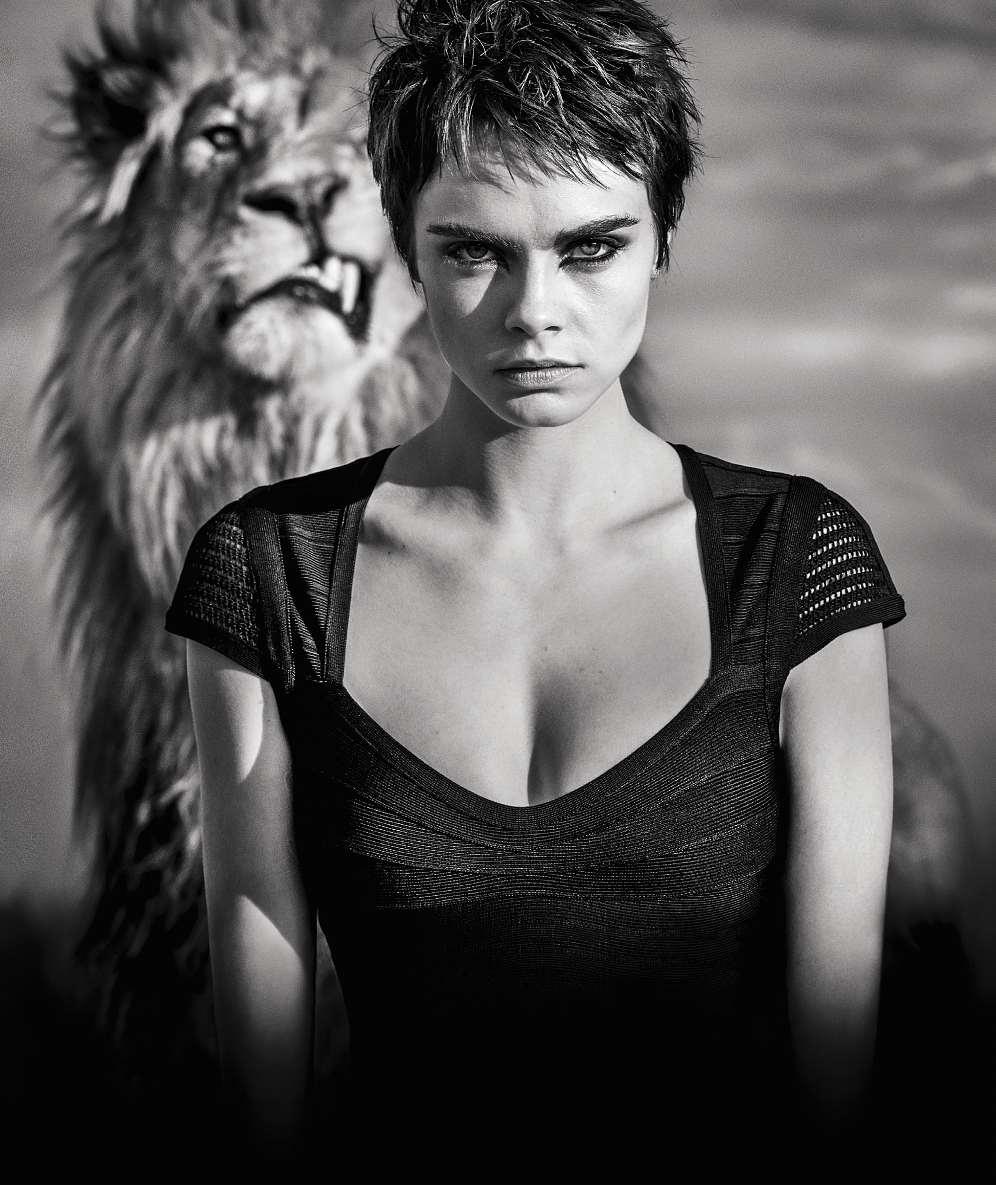 «Lions to me symbolize bravery», Cara Delevingne Shot in real