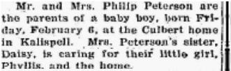 Penrod Gloria Helen Lloyd 9 Oct 1931 16 Oct 1931 pg 5 Peters Arthur 22 Aug