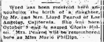 Suzanne Louise Ralph 10 Oct 1931 16 Oct 1931 pg 5 Provost Victor Rogers