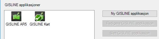 Du kan redigere applikasjonen senere i GISLINE