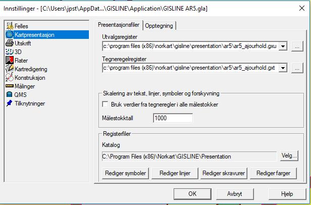 gxu og AR5_ajourhold.gxt og ligger i GISLINE-installasjonen i mappe \Presentation\AR5 De samme tegnereglene kan også lastes ned fra NIBIO.no.