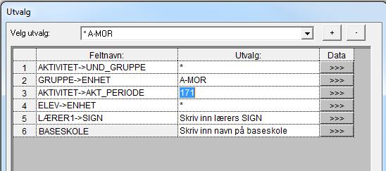 Fil Utskrifter(Rapportgenerator) Egne rapporter Skole MORSMAAL Velg rapporten