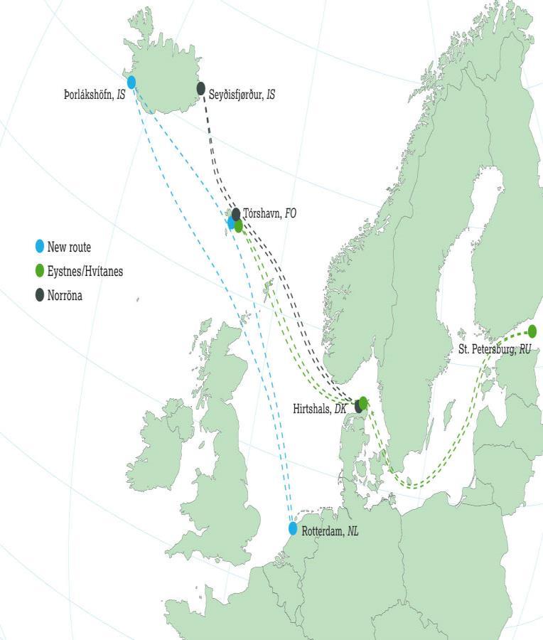 Færøyene Island 2 Cargobåtar Europa
