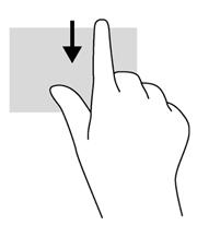 Sveip fingeren lett fra øvre kant for å vise alternativene for appkommandoer.