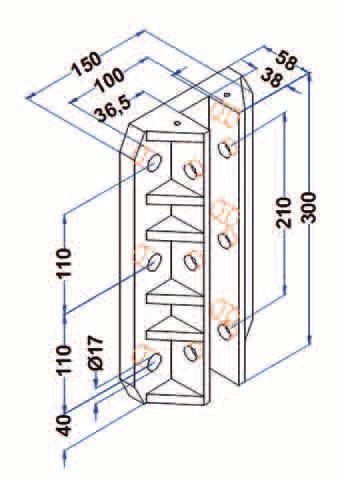 Guide holder inserts length 300 mm EEL 16 - EEL 25 out of ETN -HM-1000 (PE) Suitable guide holders (more details