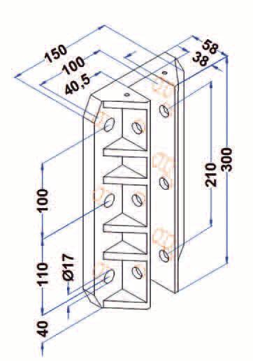 Guide holder inserts length 300 mm EEL 28,6 - EEL 32 out of ETN -HM-1000 (PE) Suitable guide holders (more details at page 6) 1 HSMEL 28,6 300 013 WSMEL 300 Suitable rail lubricators (more details at