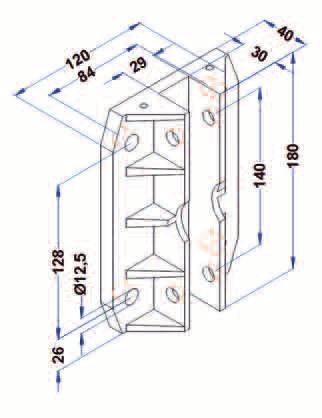 Guide holder inserts length 180 mm (Shaft depth 30 mm) ELN 9 - ELN 20 out of ETN -HM-1000