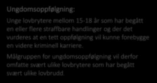 Egnethet Ungdomsstraff: Den tyngre gruppen av unge lovbrytere svært snever målgruppe. Prop 135 L (2010-2011) s.