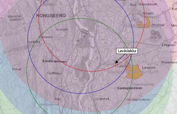 3.7 Løvåsløkka Dette området ligger lokalisert 1,4 km øst for Teknologiparken og i underkant av 90 høydemeter høyere, vist i figur 12. Det er foreslått en utbygging av åtte til ti boenheter.