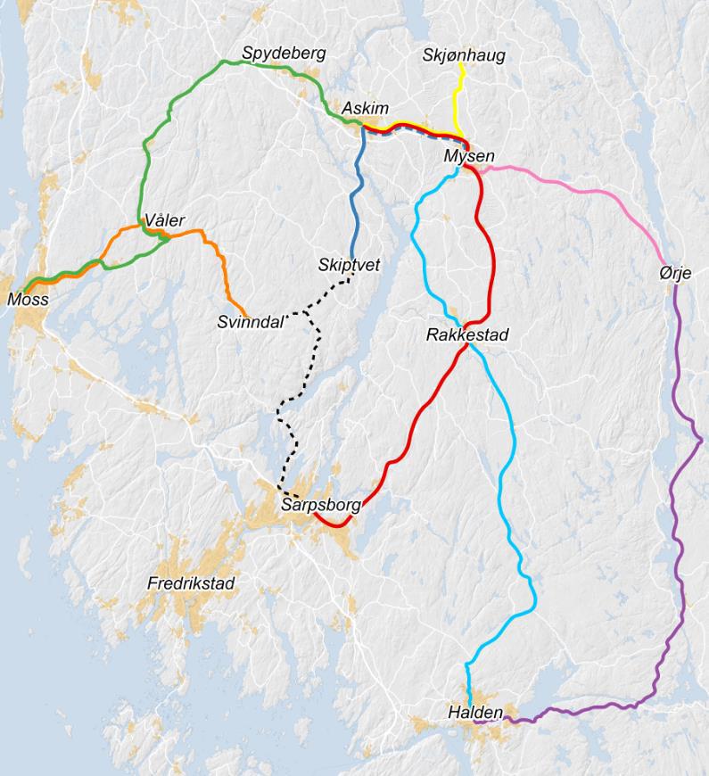 Sarpsborg-Skiptvet-Askim-Mysen som omtales i saken. Årsaken er at omfanget av endringene som foreslås er betydelig og at disse tilbudene er omtalt spesielt av høringsinstansene.