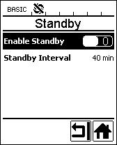 Oversikt over arbeidsvisningen 8 Standby (beredskap) Hvis beredskapsmodus er aktivert og det i løpet av den definerte «Standby Interval» -tiden (beredskapsintervall) ikke ble trykket på en tast på