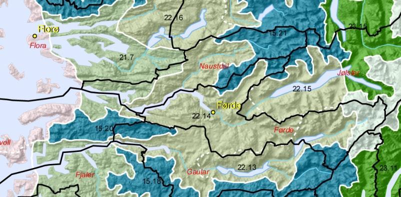 Side 17 (30) 5 KONSEKVENSANALYSE 51 Områdeskildring Overordna landskapstrekk Analyseområdet tilhøyrar stort sett landskapsregion 22, Midtre fjordbygder på Vestlandet medan ein liten del tilhøyrar