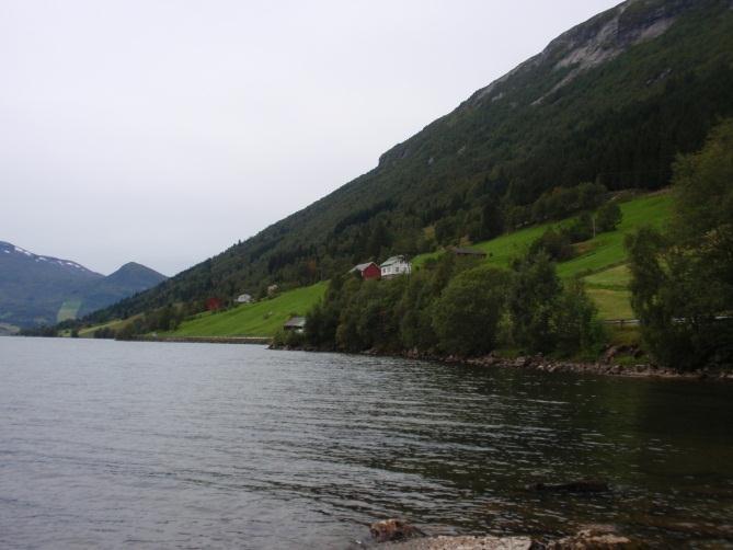 nedsida av vegen gjev området mangfald og variasjon Nokre stader finns det fine natursteinsmurar langs dagens veg og også der elvelaup kryssar under vegen er det bygt vakre landkar i samband med brua