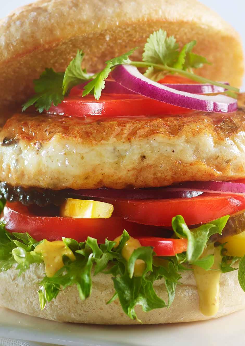Fiskeburger med tare En velsmakende fiskeburger som inneholder 77% ren fisk, tilsatt tare.